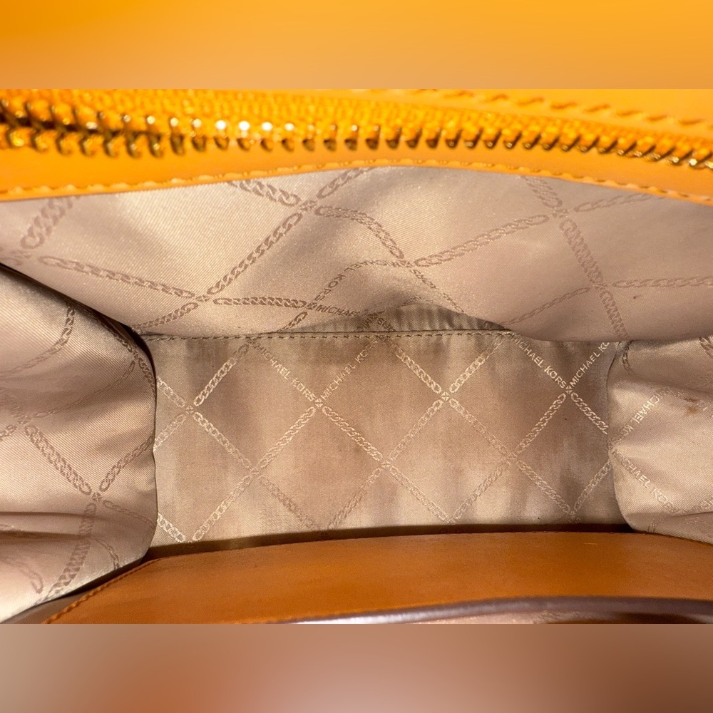 Michael Kors Carmen Small Flap Satchel Cider Multi Embossed Leather Bag - Picture 3 of 16
